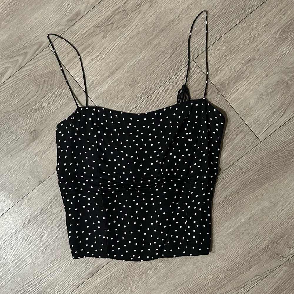 Reformation Black Polka Dot Tank Top